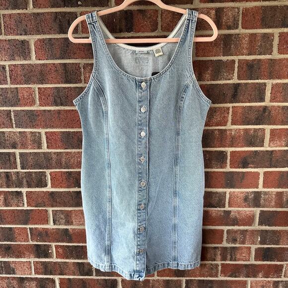 Md NWT Levi’s Tuli Denim Mini Dress Button Front Western Y2K Americana Cowgirl - Picture 3 of 11